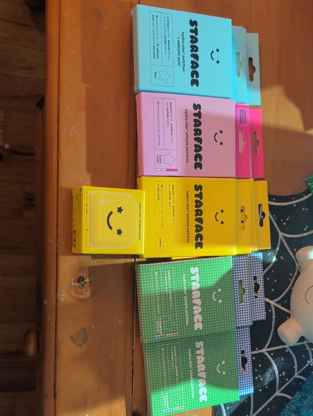 Nine Brand New Boxes Of Scarface Hydro Star Patches. One Refillable Compact